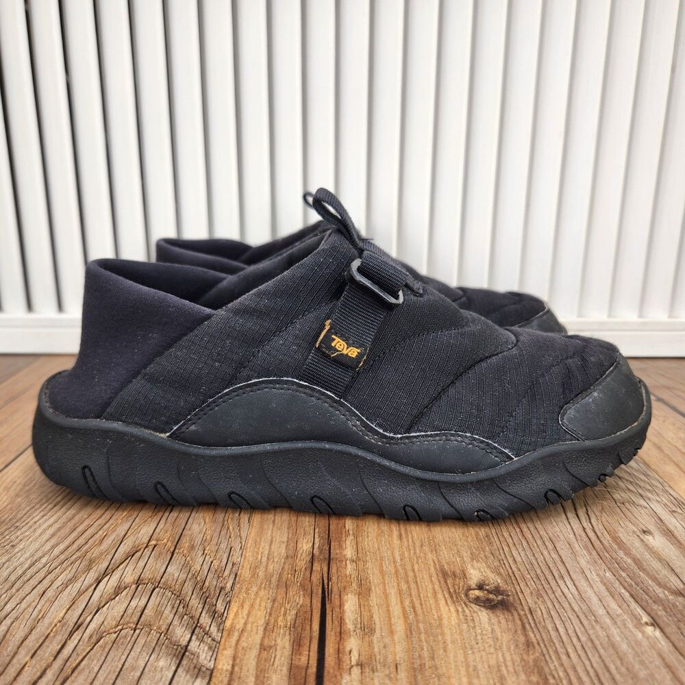 Teva ReEmber Camp Slip On Shoes Mens Sz 8 Black Quilted Adjustable Strap 1173974